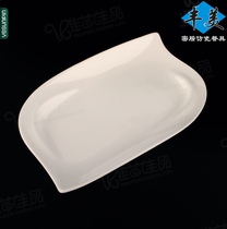 Fengmei restaurant melamine tableware white dish plate 8 inch shaped plate imitation porcelain plate characteristic dinner plate anti-fall P042