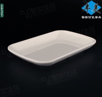 Fengmei rectangular plate Melamine Plate 7 inch rectangular plate white side dish dish fast food plate imitation porcelain 1407