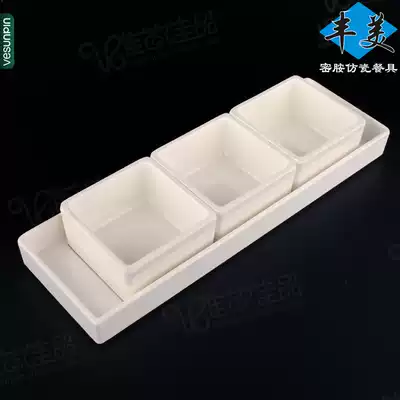 Fengmei melamine roast duck tableware three-style flavor plate 11-inch square plate set roast bowl fruit bowl W811