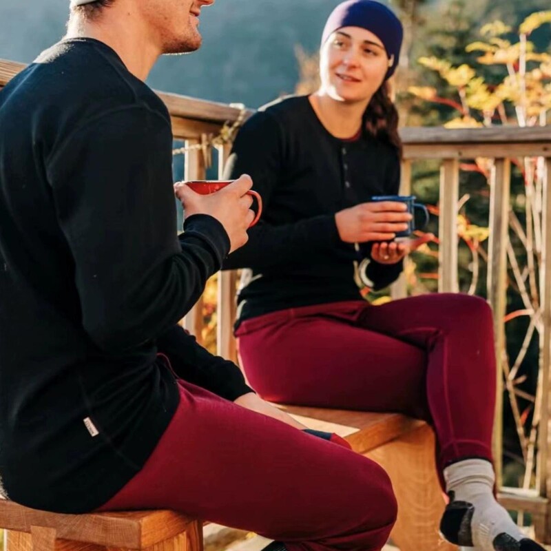 100% Merino Wool Thin Base Layer Pants for Men and Women, Wool Thermal Pants for Autumn and Winter, Constant Temperature Quick-Drying Sports Pants