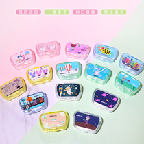 Popular Keda contact lens case with glasses cute cartoon companion box wide-head tweezers care box 8101