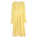 Ni Ni's same style V-neck French yellow long-sleeved dress female 23 spring and summer chiffon holiday wind fairy tea break dress