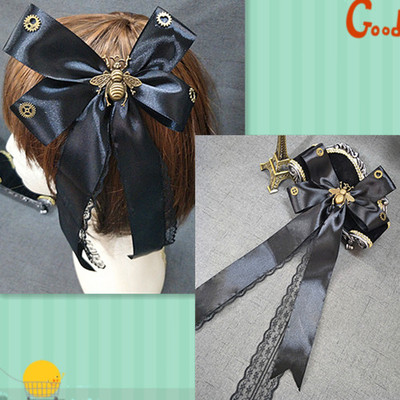 taobao agent Retro bow tie, hair accessory, punk style, Lolita style