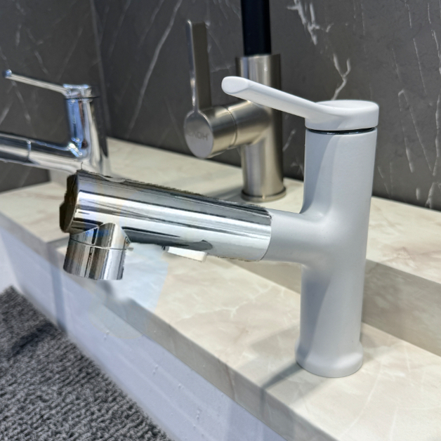 Ammonia-Oxidizing Enzyme Dual-Spray White Shower Head Pull-Out 3-Function Basin Faucet Hair Washing Tool Faucet