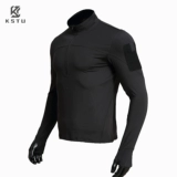 Тактический быстросохнущий дышащий лонгслив для тренировок, круглый воротник