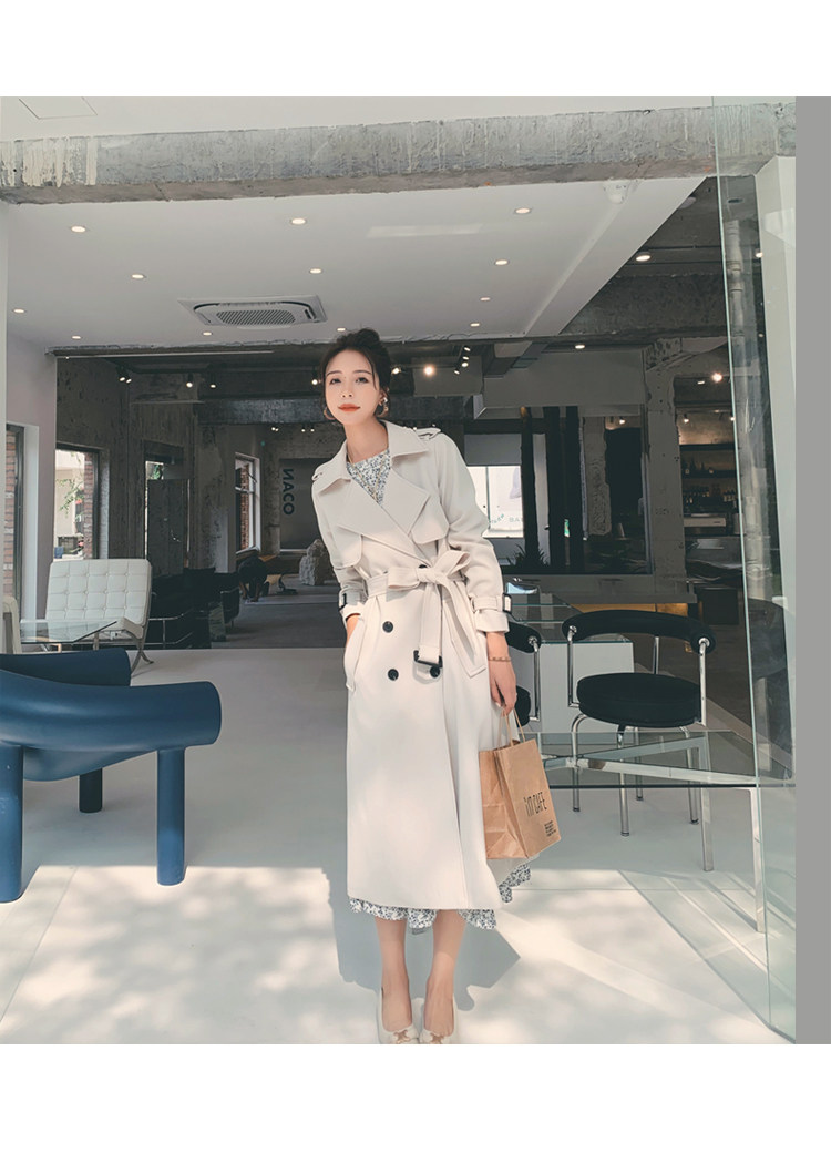 Women's Mid-length Trench Coat Elegant British Style For Petite_voghion.com
