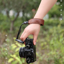 Micro single hand rope head layer leather SLR camera wrist strap for Canon Nikon Sony Fuji quick release wrist strap