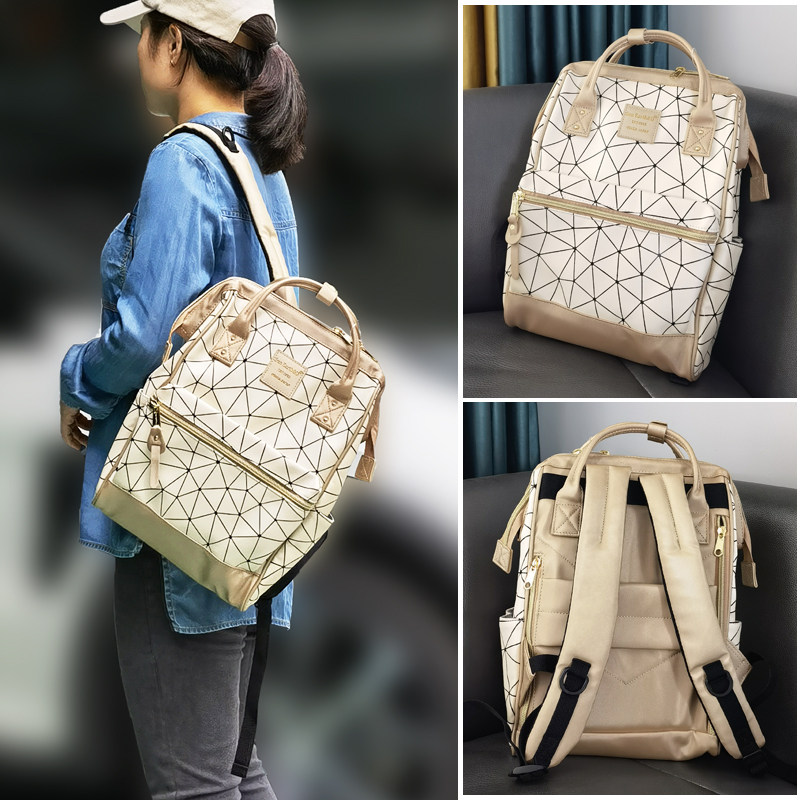 Japan's high-end sunearth backpack female student pu leather computer school bag travel ultra-light mommy backpack