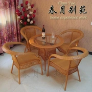 Bàn ban công và ghế mía ba bàn cà phê kết hợp sân vườn giải trí wicker ghế năm mảnh đồ nội thất sân vườn ngoài trời wicker ghế