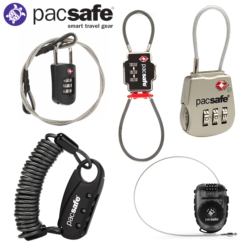 Australian PACSAFE travel length telescopic safety cut steel cable lock steel cable lock luggage tie lock