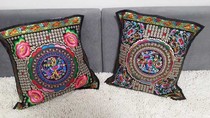Ethnic style embroidery embroidered pillow cover cushion cover Sofa cushion cover Retro Dali earth-woven cushion cover