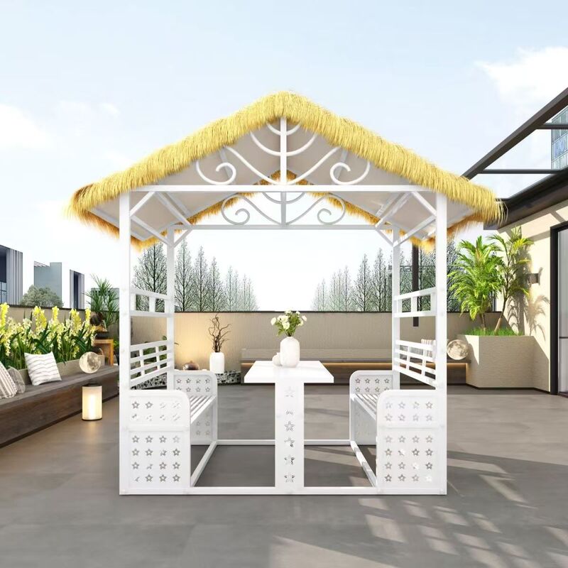 Outdoor Patio Tables and Chairs, Commercial Street Waterproof and Sun-Resistant Dining Tables, Park Coffee Shop Leisure Wrought Iron Painted Table and Chair Set