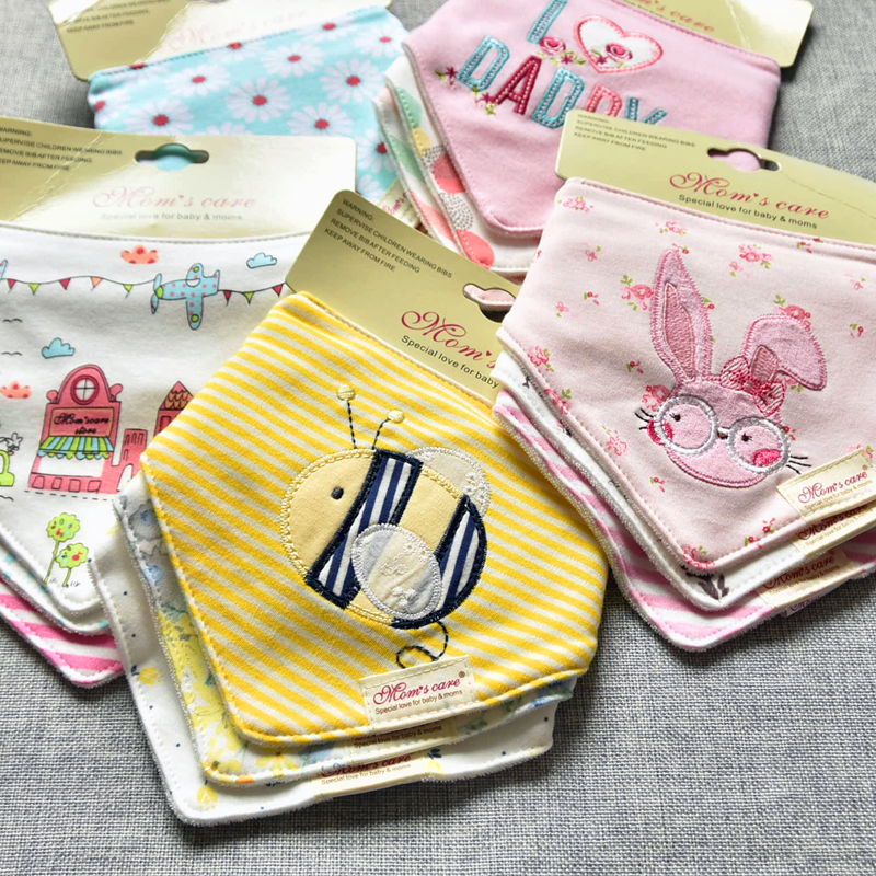 3 dress baby triangular scarves by buckle pure cotton walled pocket for a baby's saliva towel can be a headscarf male and female newborn