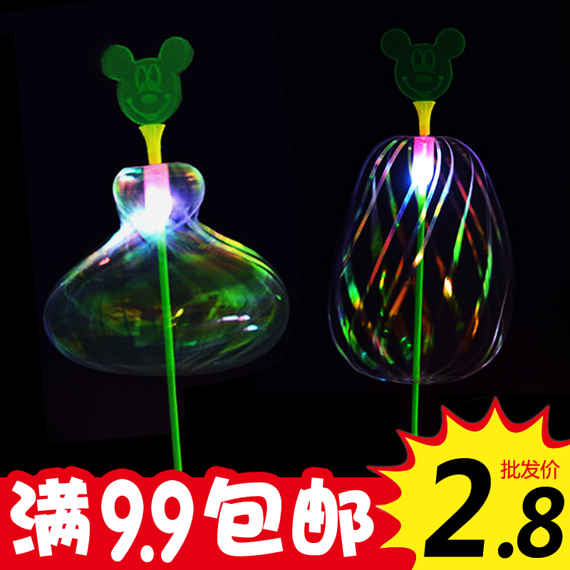 Bubble flower magic wand changeable twist music flash luminous stick bubble ball fluorescent toy magic wand luminous toy