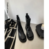 Martens, зимние челси, короткие сапоги на платформе, из натуральной кожи, средней длины