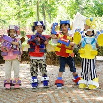 Childrens armor warrior model full body wearable cardboard armor diy handmade carton toy robot set