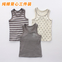 Childrens cotton boys I-shaped hurdles vest zhong da tong children underwear Japanese baby sleeveless T-SHIRT baselayer