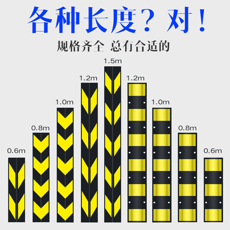 Rubber Protective Corner Strips Reflective Wall Corner Underground Garage Anticollision Caution Strips Protection Traffic Cylindrical Side Strip Anticollision Strips