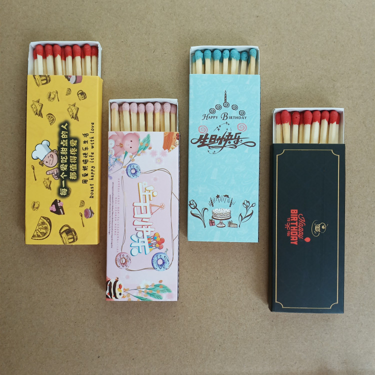 Spot color color head plus longevity day cake room baking creative art advertising matchbox can be customized