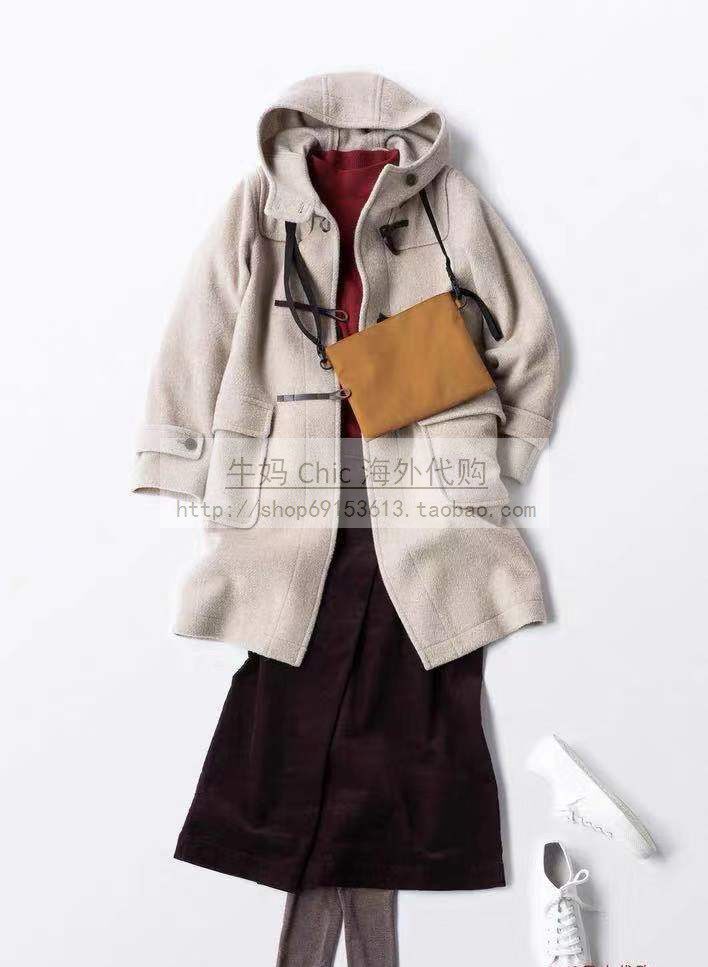 nmchic spot Japanese generation MUJI 3 row horn button coat ladies