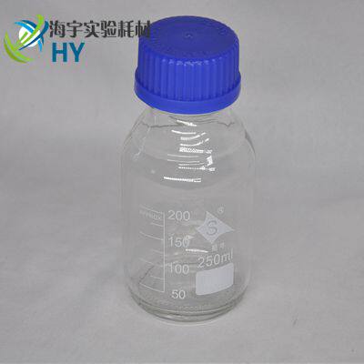 250ml blue cap reagent bottle yak screw reagent bottle transparent glass sample bottle silk reagent bottle