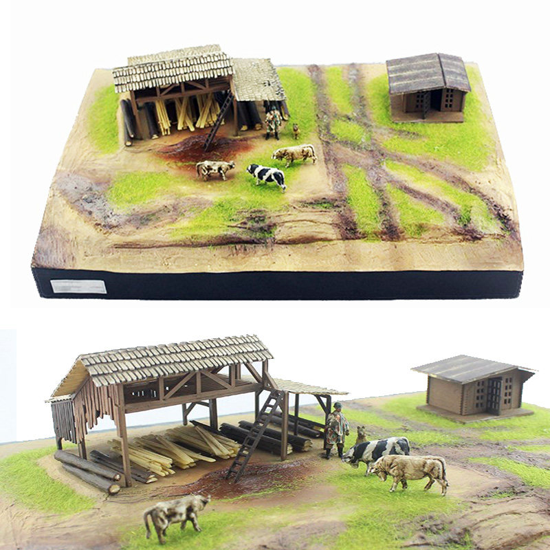 PMA Finished Product 1 72 Malininovo Retrograde 3 Wood Wood Plant Tank Terrace Sand disc Scene Model-Taobao