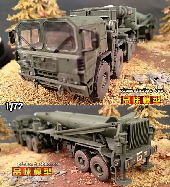1 72 US MAN M1001 NATO heavy tactical military vehicle + Pershing 2 missile model