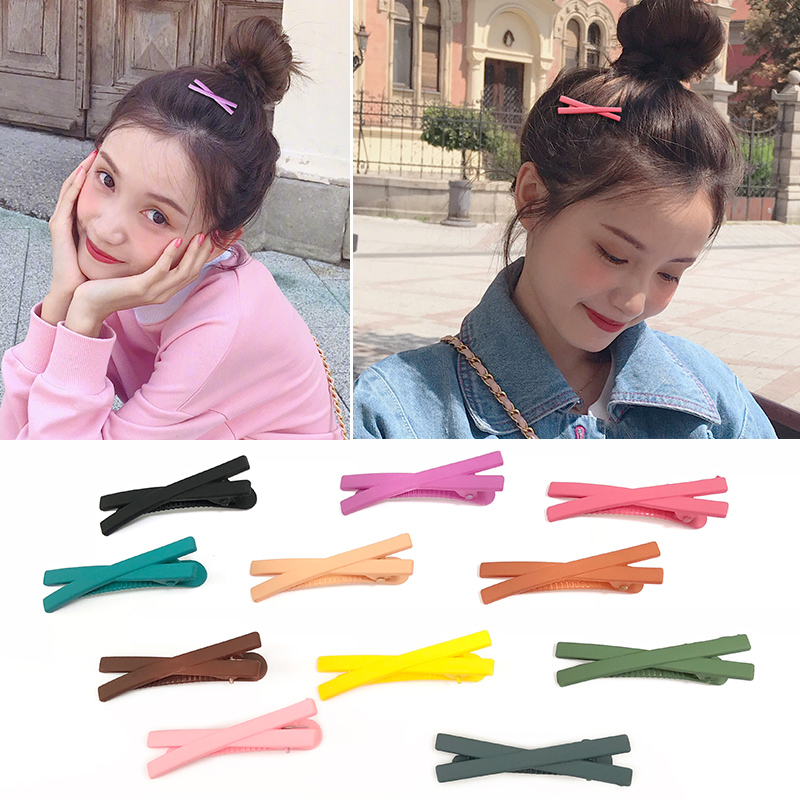 Net red ins girl hair clip candy color cross side clip with a clip of a sea clip hair clip South Korean hair decoration headwear