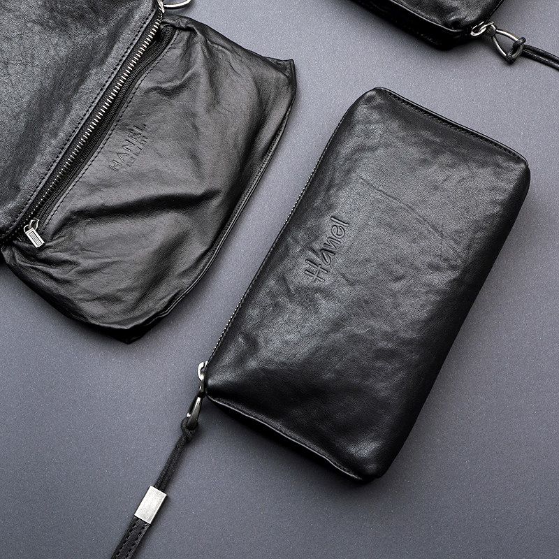 Hand Grab Bag Men Genuine Leather Casual Head Layer Bull Leather Long Phone Wallet Large Capacity Trend Small Hand Bag Retro Streets