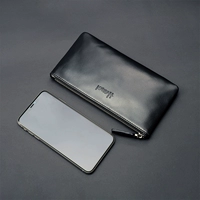 Мужской бумажник, кожаная сумка с петлей на руку, сумка через плечо, из натуральной кожи