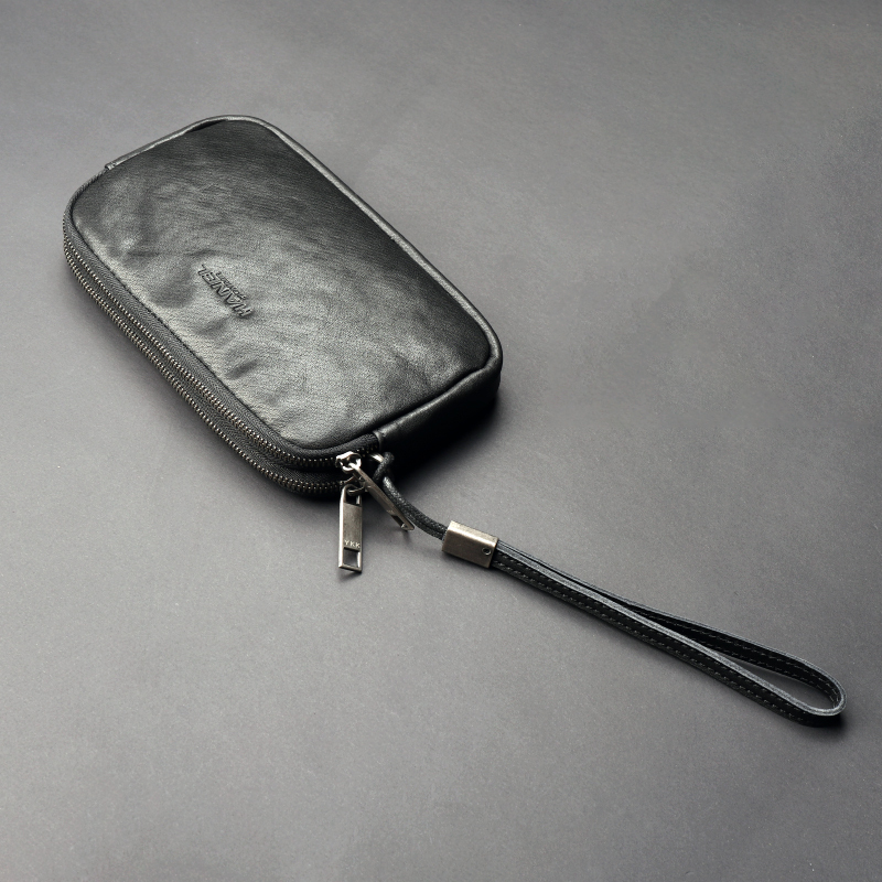 Double Zipper Genuine Leather Long Wallet, First Layer Cowhide Clutch Bag, Casual and Stylish Men's and Women's Mobile Phone Bag, New Style