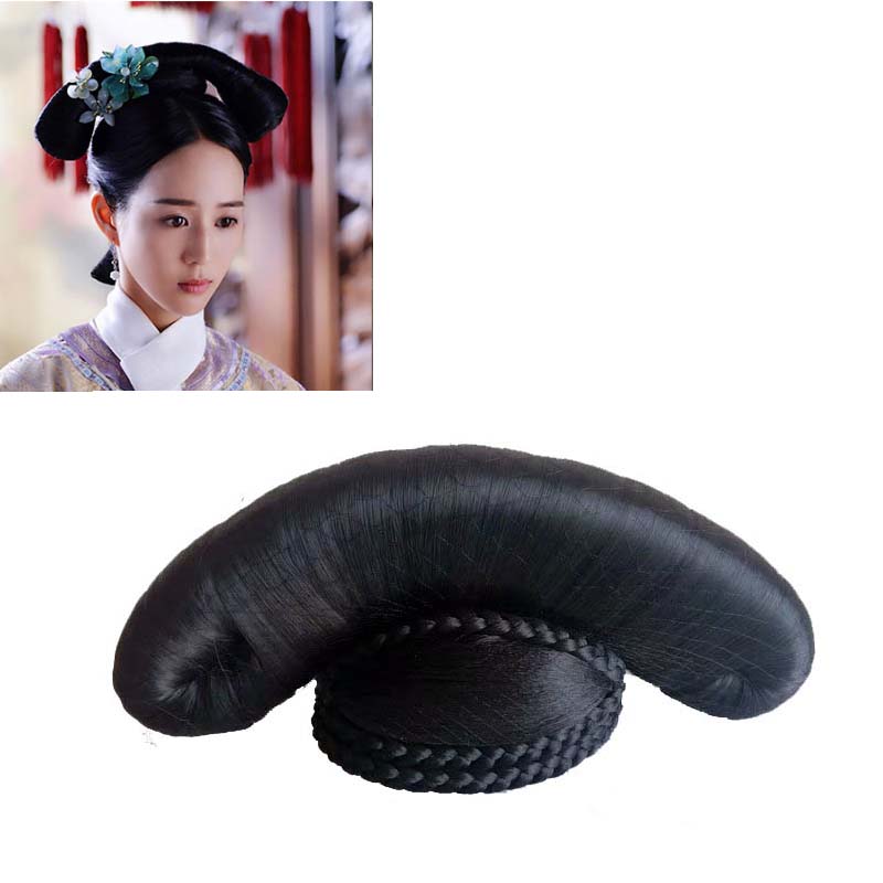 Ancient Costume Wig movie The bride shows up in the shape of the Qing Dynasty Palace of the Qing Dynasty Palace Tingge Ghogfu and Jin-in-the-Qing Dynasty 