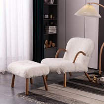 Solid Wood Sofa Chair Light Lavish Lounge Dining Room Bedroom Balcony Sloth Nordic Mesh Red Ins Single Casual Chair Rocking Chair