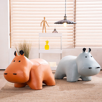 River Horse Animal Sitting Stool Home Doorway Children Changing Shoes Stool Living-room Seat Stool Creative Furnishings Gijo to Gift Pendulum