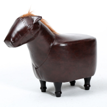Solid wood sofa stool horse sitting Pier original furniture creative design foyer stool American simple clothing store shoe stool
