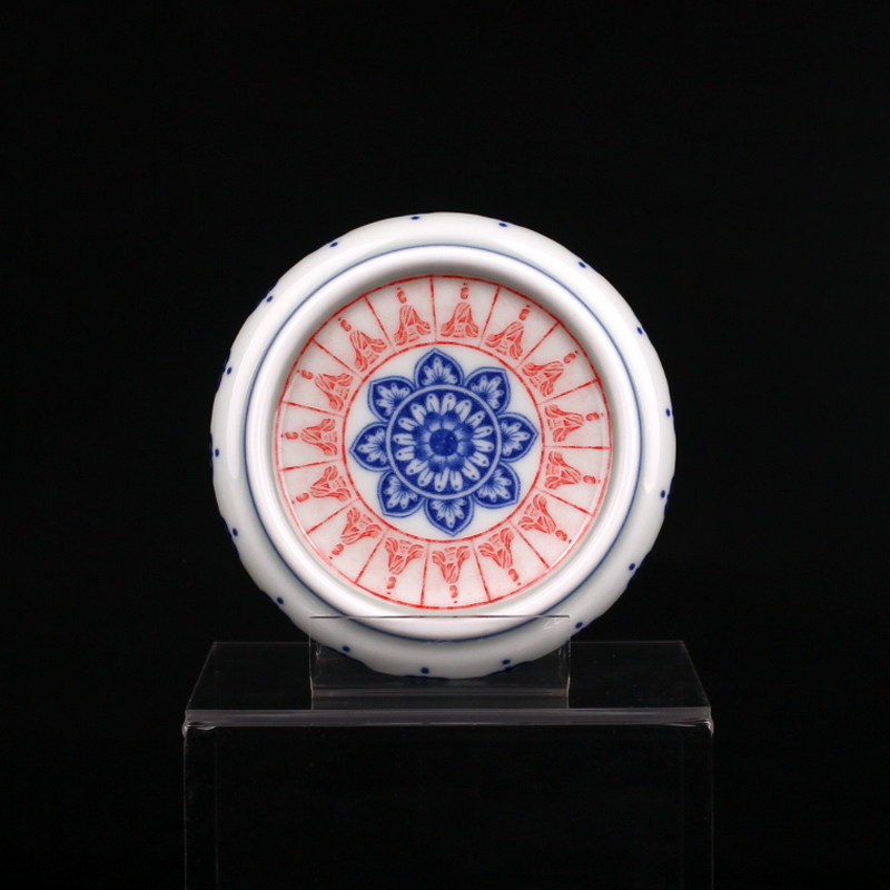 Jingdezhen Ceramic cover Dunhuang Wind Qingtuan Tuo Red Ghetto Imitation Ancient Clay characteristic Tea Road Cup Mat Pendulum cup To-Taobao