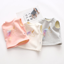 Baby vest vest autumn and winter foreign style wear girls sleeveless bottomed cotton warm coat baby waistcoat and velvet