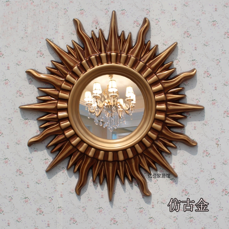 Xuanguan decorative mirror wall wall wall hanging European sun decorative mirror wall decoration American background wall creative wall ornaments