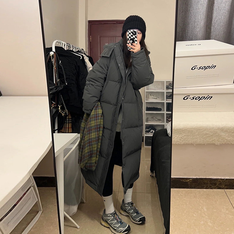 Down Cotton Clothing Woman Winter New 2023 High Sensation Cotton Clot Woman in Korean Department Long Knee Thickened Cotton Padded Jacket-Taobao