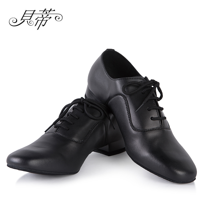 Betty Modern Dance Shoes Men's Straight Bottom Cowhide Waltz National Standard Friendship Dance Shoes Soft Sole Dance Shoes 301