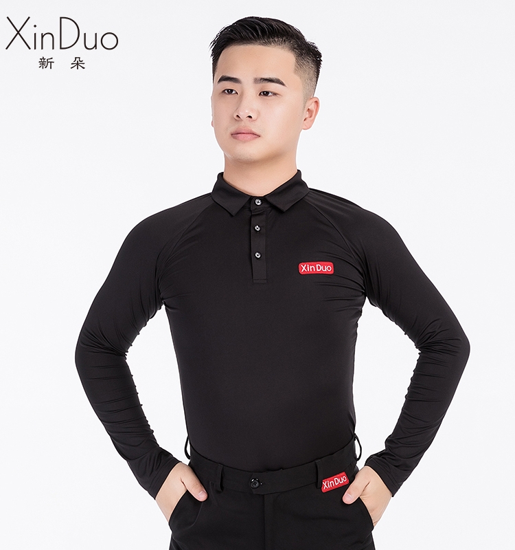 New Latin dance costume male adult long sleeves dancing tops modern dance ballroom dance dress dance costume practice clothes autumn
