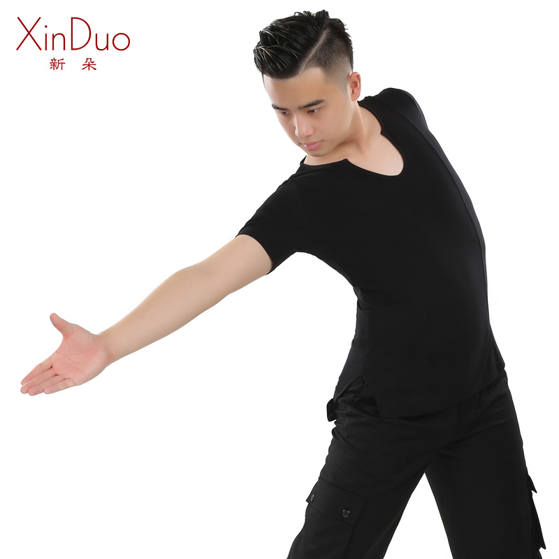 Latin dance blouses men's large V collar T-shirt long sleeve Morden dance social dance national dance dress rehearse dance costumes
