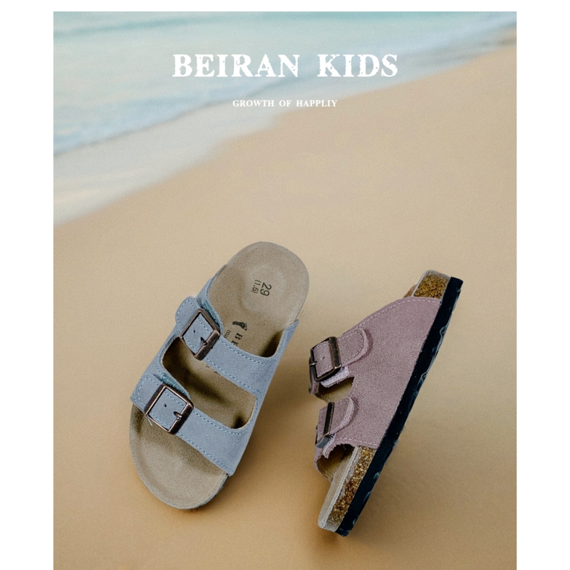 Children's Sandals 2026 Summer New Style Boys and Girls Genuine Leather Sandals Double Buckle Outdoor Cork Birkenstock Beach Shoes Children's Sandals 2026 Summer New Style Boys and Girls Genuine Leather Sandals Double Buckle Outdoor Cork Birkenstock Beach Shoes