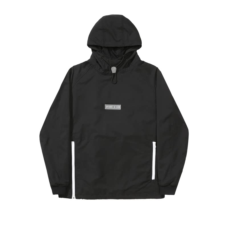 AVENUESON Hoodie Pullover Nylon Zipper Black-AS19FA-JKT01