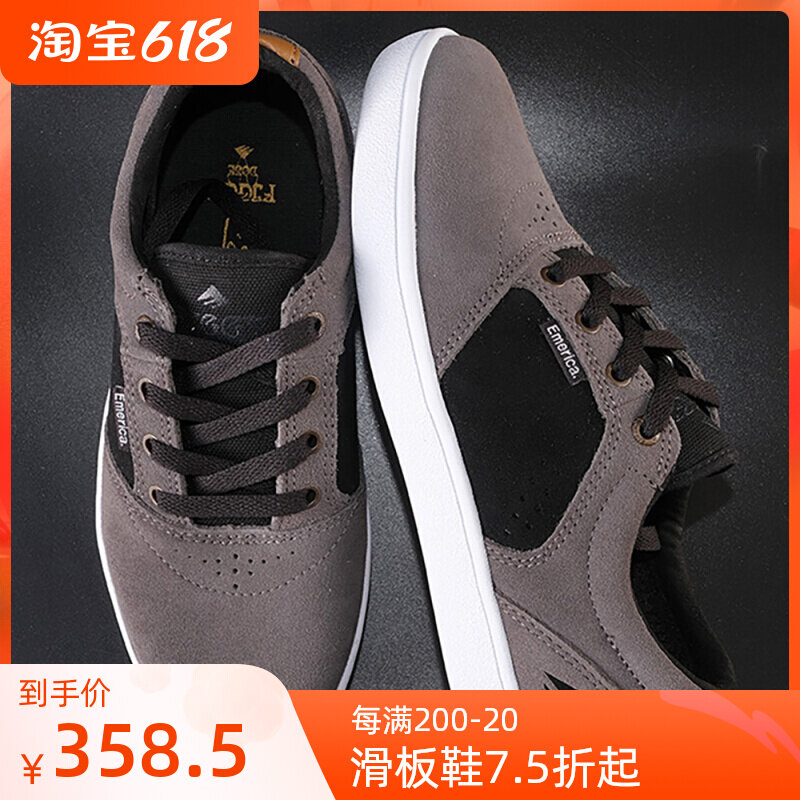 EMERICA SLIDE BOARD SHOES GREY MEN AND WOMEN LOW HELP NEW WEAR PROFESSIONAL SLIDE BOARD SHOES COLLAGE 1985 skateboard