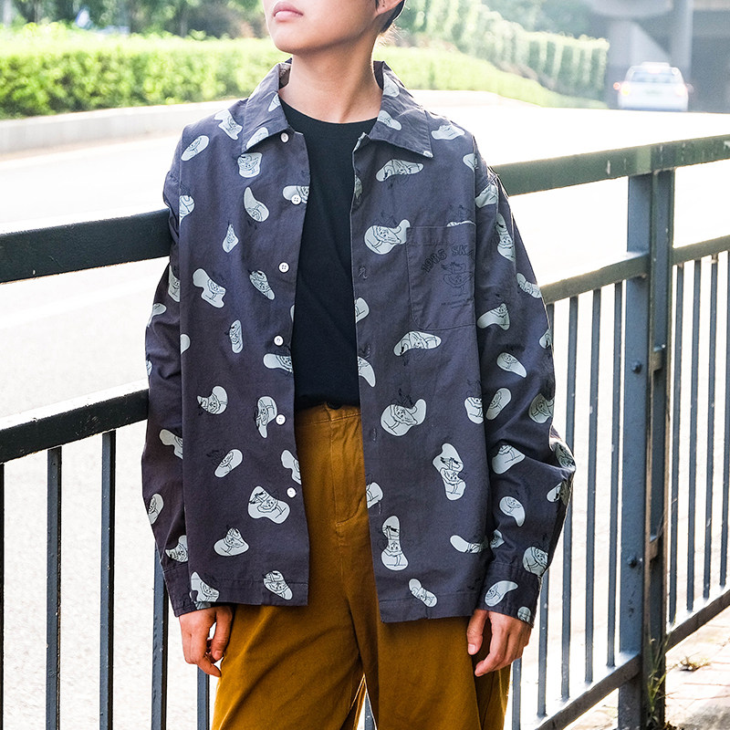 1985 Long Sleeve Shirt Original Shirt 2019SS Street Tide Brand Loose Outside Men's Shirt 1985 Skateboard