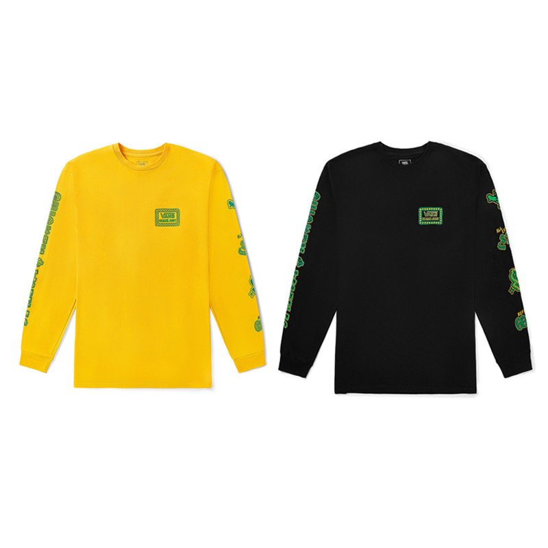 Vans Long-Sleeved Men's and Women's Skateboard T-Shirt Shake Junt Top Loose Round Neck Cotton Sweatshirt 1985 Skateboard