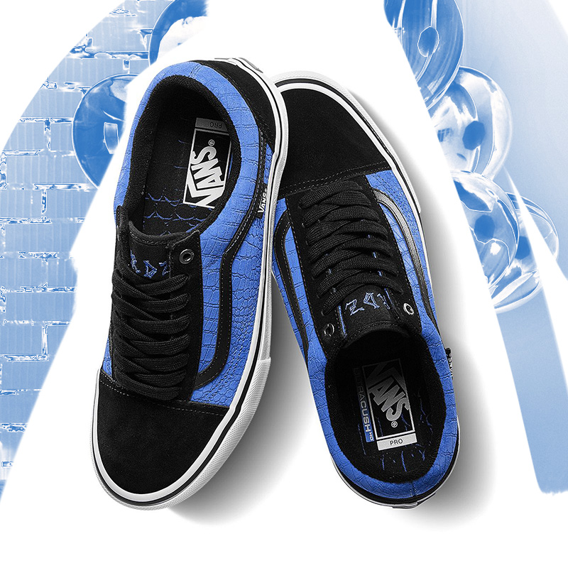 vans sliding board shoes pro series old skol blue black lacing professional sliding board shoes 1985 skateboard