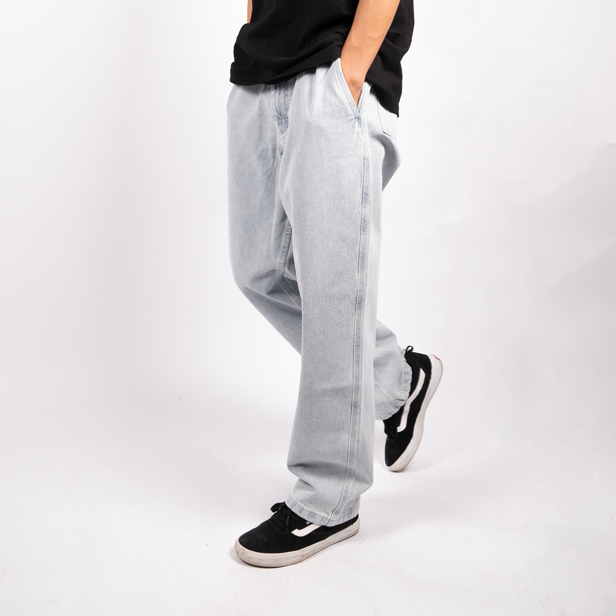 1985 Jeans share Neutral Loose Comfort Retro Light Blue Black Long Pants Broadleg Skateboard Pants Old Daddy Pants