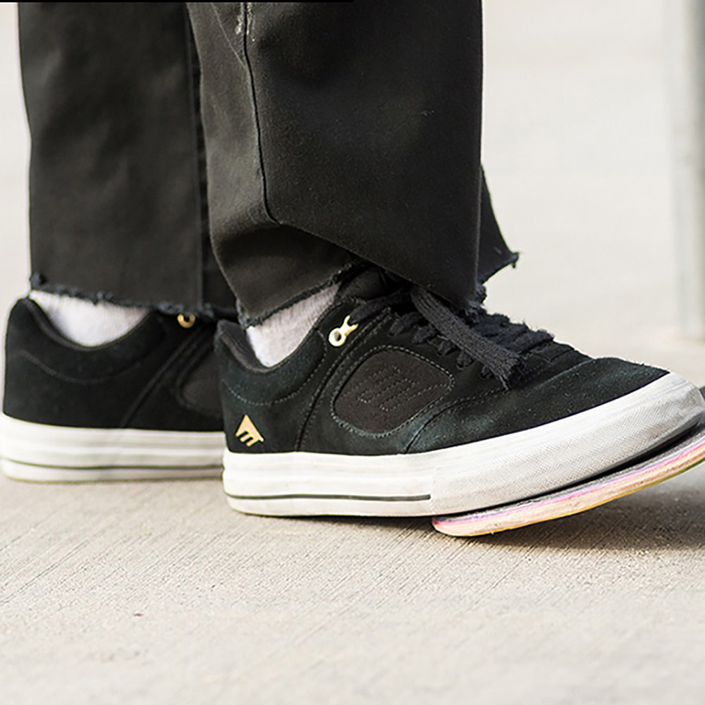 Emerica skateboard shoes black and white low-top wear-resistant shock absorber 6102000122715 1985 skateboard